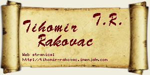 Tihomir Rakovac vizit kartica